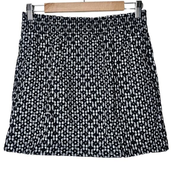 J. Crew Black Mini Skirt Gingham Pattern Pull on women’s size 4 | Sidewalk skirt - Picture 2 of 14